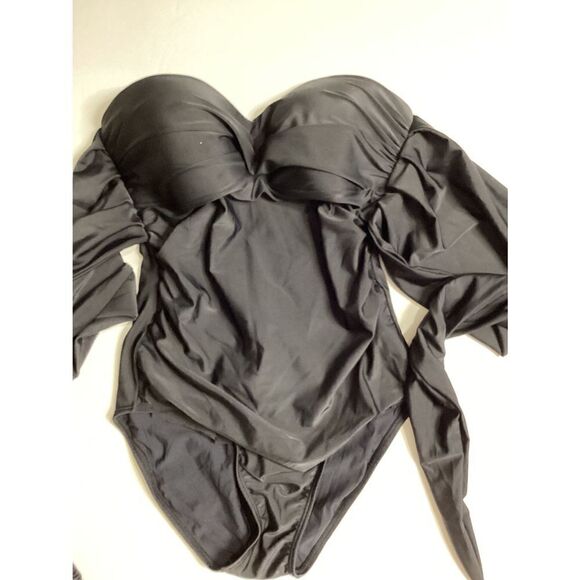 New. Pilyq black bandeau multi-way swimsuit with tummy control - Picture 13 of 14